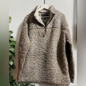 Womens True Grit Sherpa Fleece 1/4 Zip Frosty Tip Pullover Jacket Sz M